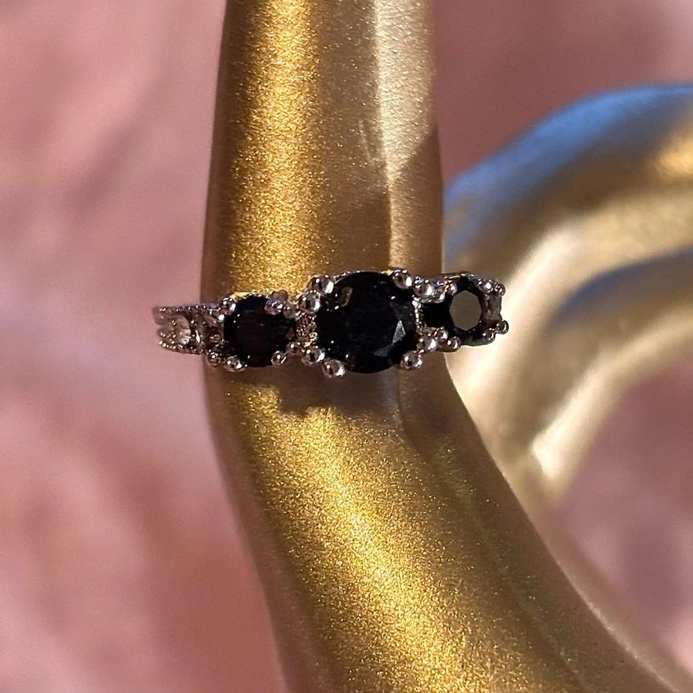 Sterling Silver Black Onyx Ring Size 5